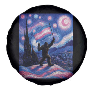 Bigfoot Starry Night Trans Rights Spare Tire Cover Sasquatch LGBTQ Pride TS12 Print Your Wear