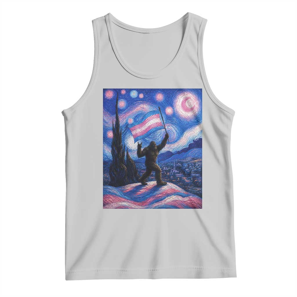 Bigfoot Starry Night Trans Rights Tank Top Sasquatch LGBTQ Pride TS12 Ash Print Your Wear