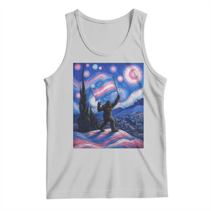 Bigfoot Starry Night Trans Rights Tank Top Sasquatch LGBTQ Pride TS12 Ash Print Your Wear