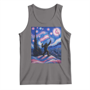 Bigfoot Starry Night Trans Rights Tank Top Sasquatch LGBTQ Pride TS12 Deep Heather Print Your Wear