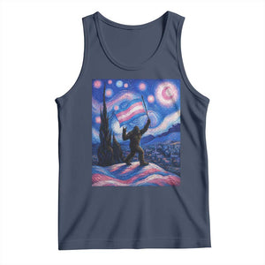 Bigfoot Starry Night Trans Rights Tank Top Sasquatch LGBTQ Pride TS12 Navy Print Your Wear