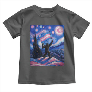 Bigfoot Starry Night Trans Rights Toddler T Shirt Sasquatch LGBTQ Pride TS12 Dark Heather Print Your Wear