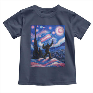 Bigfoot Starry Night Trans Rights Toddler T Shirt Sasquatch LGBTQ Pride TS12 Navy Print Your Wear