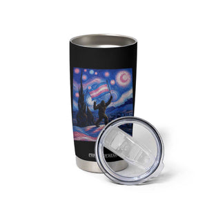 Bigfoot Starry Night Trans Rights Tumbler Cup Sasquatch LGBTQ Pride TS12 Print Your Wear