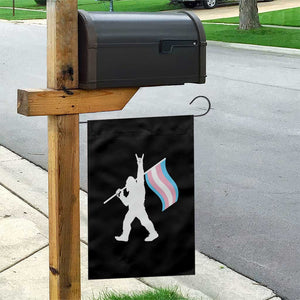Bigfoot Rock On Trans Pride Flag Garden Flag Sasquatch LGBTQ Ally TS12 Print Your Wear