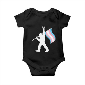 Bigfoot Rock On Trans Pride Flag Baby Onesie Sasquatch LGBTQ Ally TS12 Black Print Your Wear