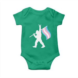 Bigfoot Rock On Trans Pride Flag Baby Onesie Sasquatch LGBTQ Ally TS12 Irish Green Print Your Wear