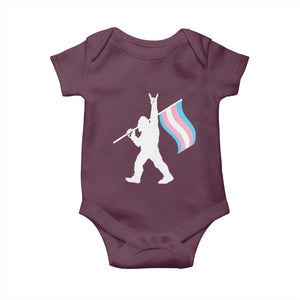 Bigfoot Rock On Trans Pride Flag Baby Onesie Sasquatch LGBTQ Ally TS12 Maroon Print Your Wear