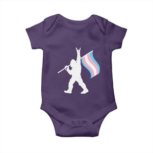 Bigfoot Rock On Trans Pride Flag Baby Onesie Sasquatch LGBTQ Ally TS12 Purple Print Your Wear
