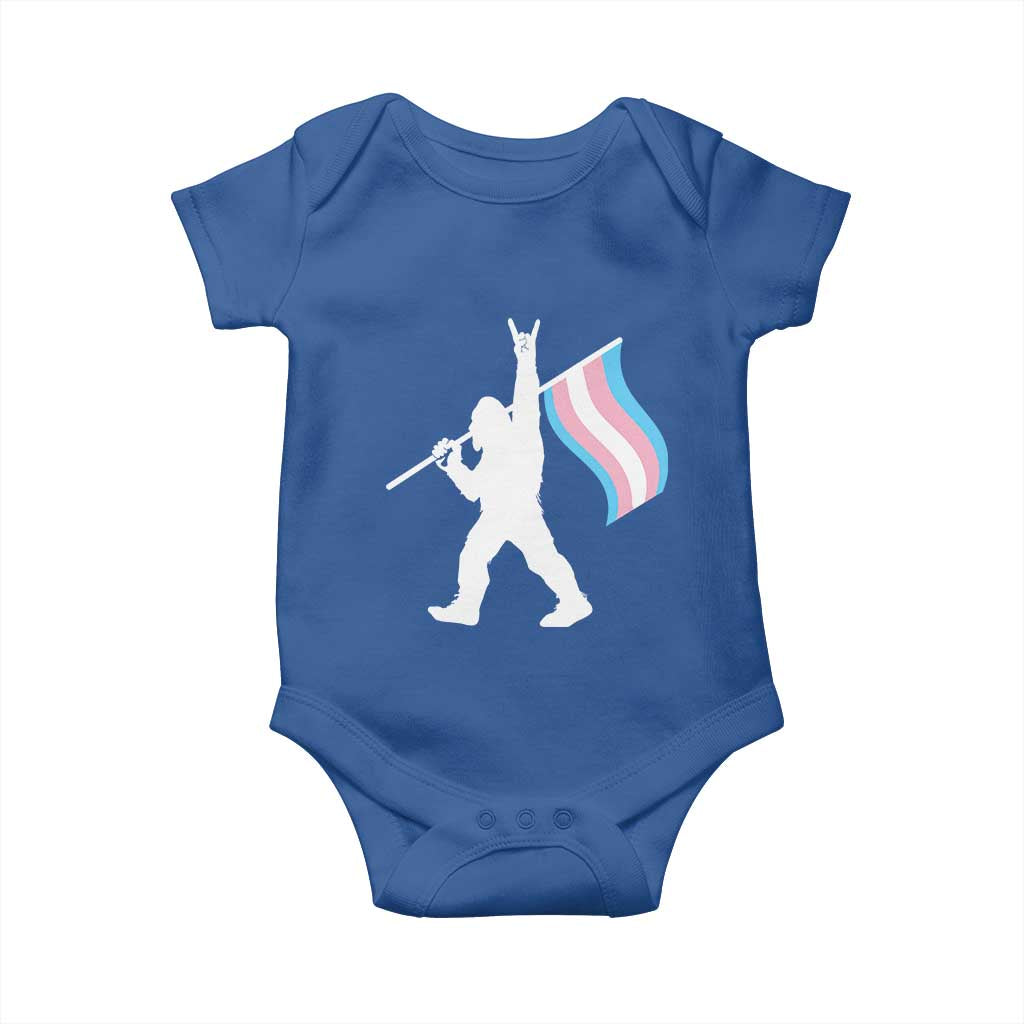 Bigfoot Rock On Trans Pride Flag Baby Onesie Sasquatch LGBTQ Ally TS12 Royal Blue Print Your Wear