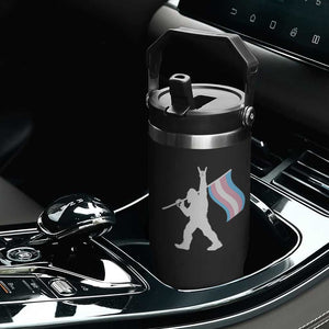 Bigfoot Rock On Trans Pride Flag Flip Straw Tumbler Sasquatch LGBTQ Ally TS12 Print Your Wear