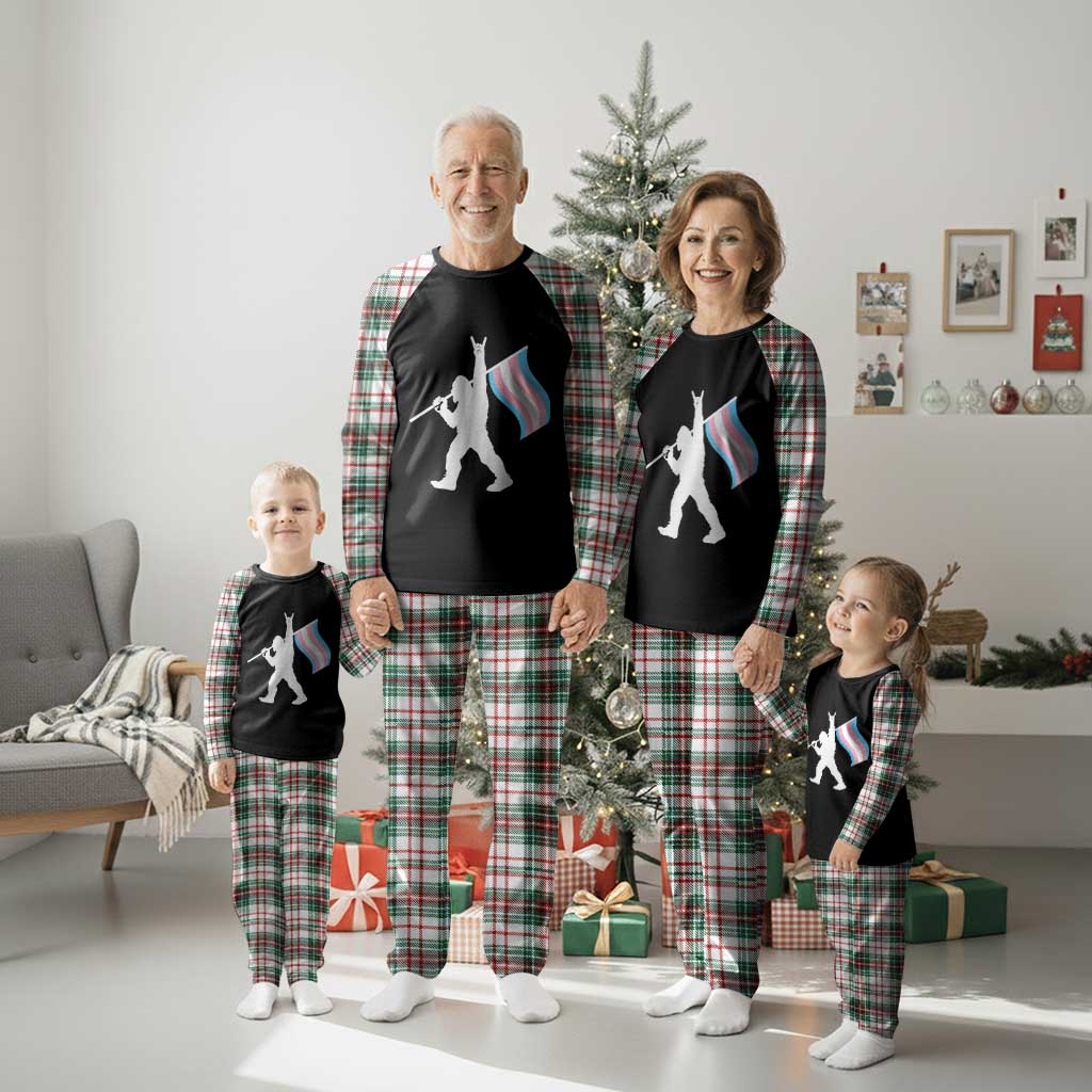 Bigfoot Rock On Trans Pride Flag Plaid Pajama Set Sasquatch LGBTQ Ally TS12 Christmas Plaid Print Your Wear