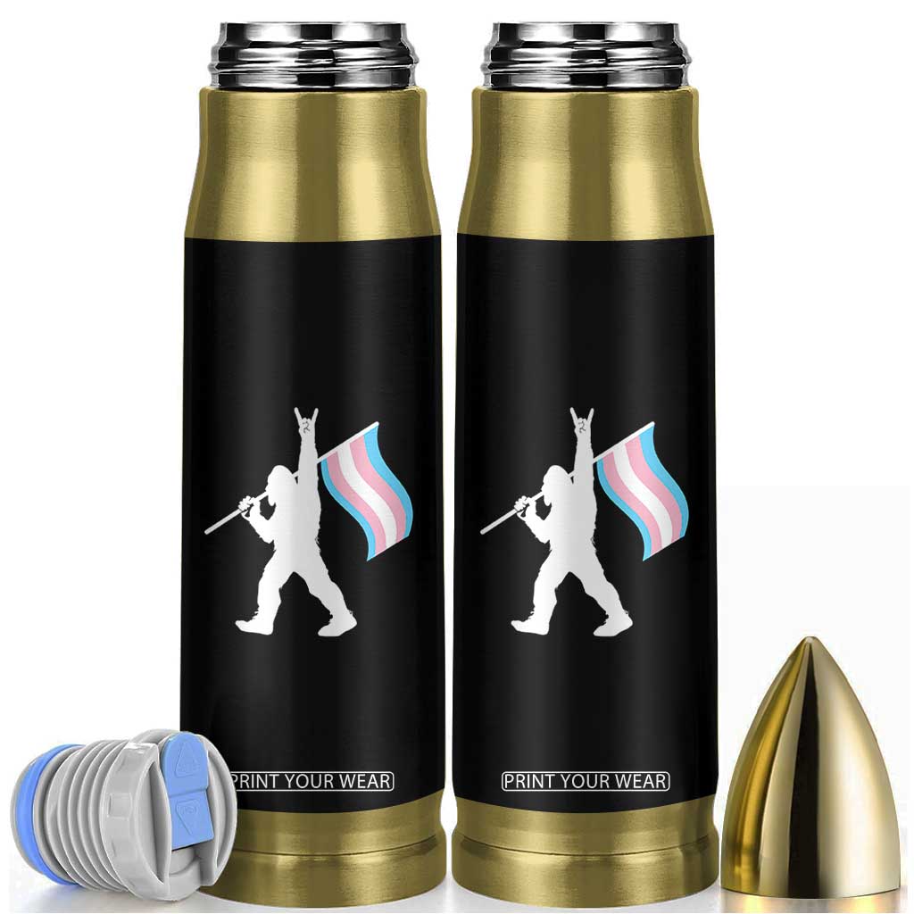 Bigfoot Rock On Trans Pride Flag Bullet Tumbler Sasquatch LGBTQ Ally TS12 Black Print Your Wear