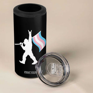 Bigfoot Rock On Trans Pride Flag 4 in 1 Can Cooler Tumbler Sasquatch LGBTQ Ally TS12 Print Your Wear