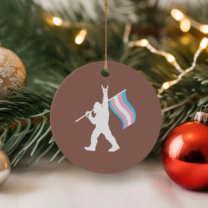 Bigfoot Rock On Trans Pride Flag Ceramic Ornament Sasquatch LGBTQ Ally TS12 1pc Mocha Print Your Wear