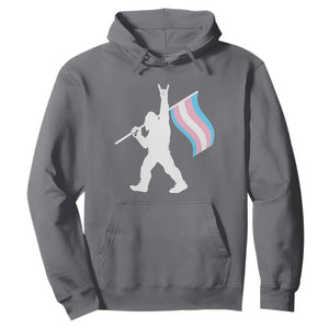 Bigfoot Rock On Trans Pride Flag Hoodie Sasquatch LGBTQ Ally TS12 Charcoal Print Your Wear