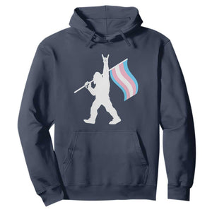 Bigfoot Rock On Trans Pride Flag Hoodie Sasquatch LGBTQ Ally TS12 Navy Print Your Wear