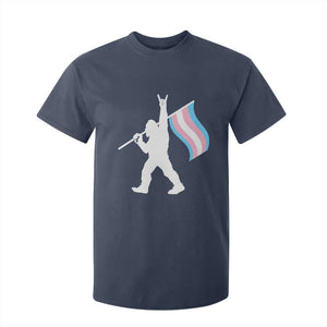 Bigfoot Rock On Trans Pride Flag T Shirt For Kid Sasquatch LGBTQ Ally TS12 Navy Print Your Wear