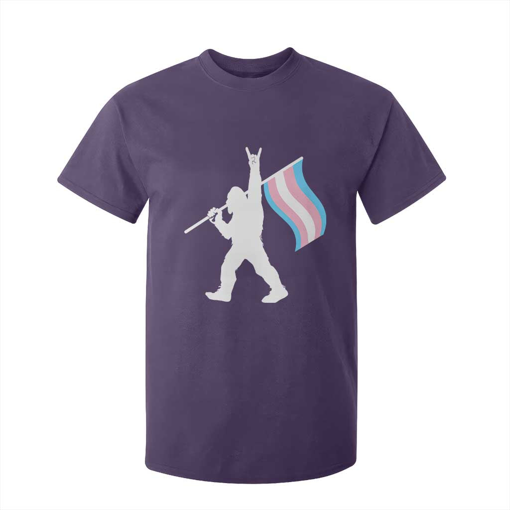Bigfoot Rock On Trans Pride Flag T Shirt For Kid Sasquatch LGBTQ Ally TS12 Purple Print Your Wear