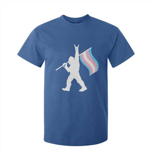 Bigfoot Rock On Trans Pride Flag T Shirt For Kid Sasquatch LGBTQ Ally TS12 Royal Blue Print Your Wear