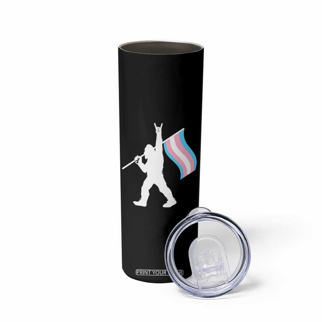 Bigfoot Rock On Trans Pride Flag Skinny Tumbler Sasquatch LGBTQ Ally TS12 Print Your Wear
