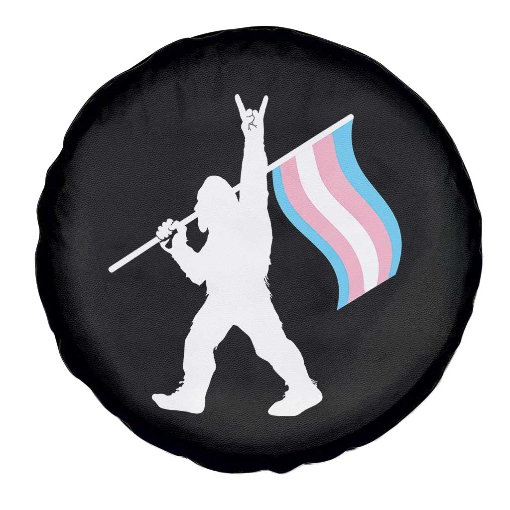 Bigfoot Rock On Trans Pride Flag Spare Tire Cover Sasquatch LGBTQ Ally TS12 Print Your Wear