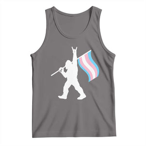 Bigfoot Rock On Trans Pride Flag Tank Top Sasquatch LGBTQ Ally