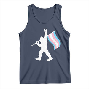 Bigfoot Rock On Trans Pride Flag Tank Top Sasquatch LGBTQ Ally