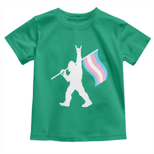 Bigfoot Rock On Trans Pride Flag Toddler T Shirt Sasquatch LGBTQ Ally TS12 Irish Green Print Your Wear