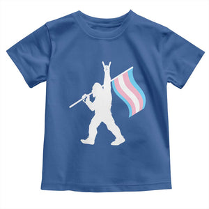 Bigfoot Rock On Trans Pride Flag Toddler T Shirt Sasquatch LGBTQ Ally TS12 Royal Blue Print Your Wear