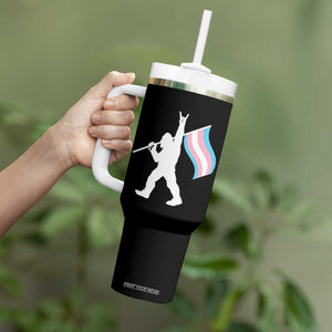 Bigfoot Rock On Trans Pride Flag Tumbler With Handle Sasquatch LGBTQ Ally TS12 Print Your Wear