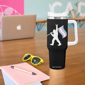 Bigfoot Rock On Trans Pride Flag Tumbler With Handle Sasquatch LGBTQ Ally TS12 Print Your Wear