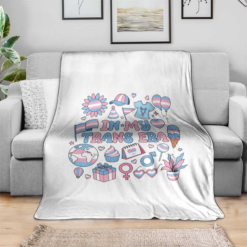 Transgender Pride In My Trans Era Throw Blanket Proud Ally Support Graphic TS12 Print Your Wear