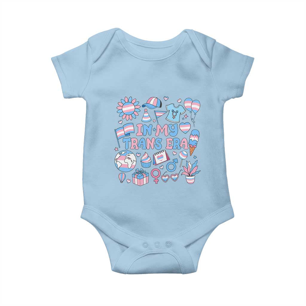 Transgender Pride In My Trans Era Baby Onesie Proud Ally Support Graphic TS12 Light Blue Print Your Wear