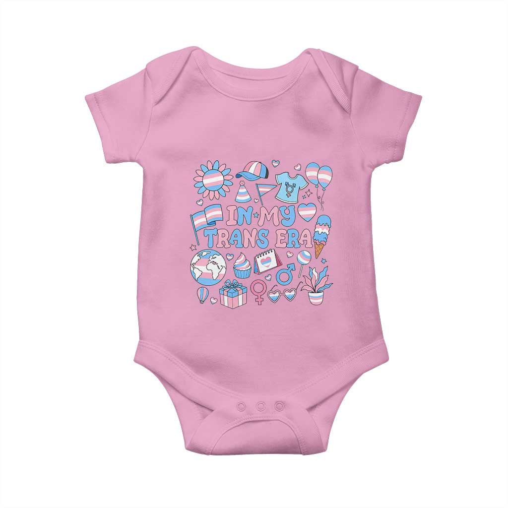 Transgender Pride In My Trans Era Baby Onesie Proud Ally Support Graphic TS12 Light Pink Print Your Wear