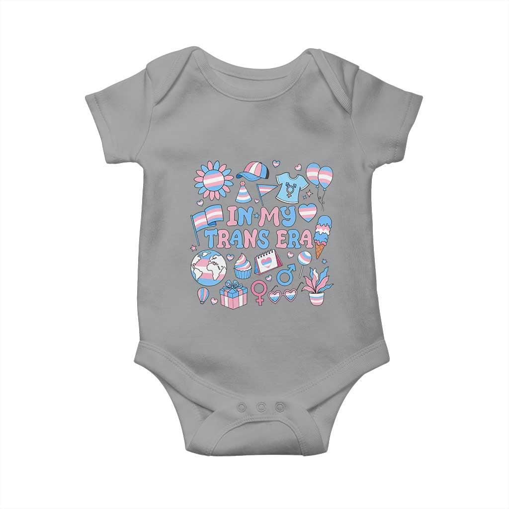 Transgender Pride In My Trans Era Baby Onesie Proud Ally Support Graphic TS12 Sport Gray Print Your Wear