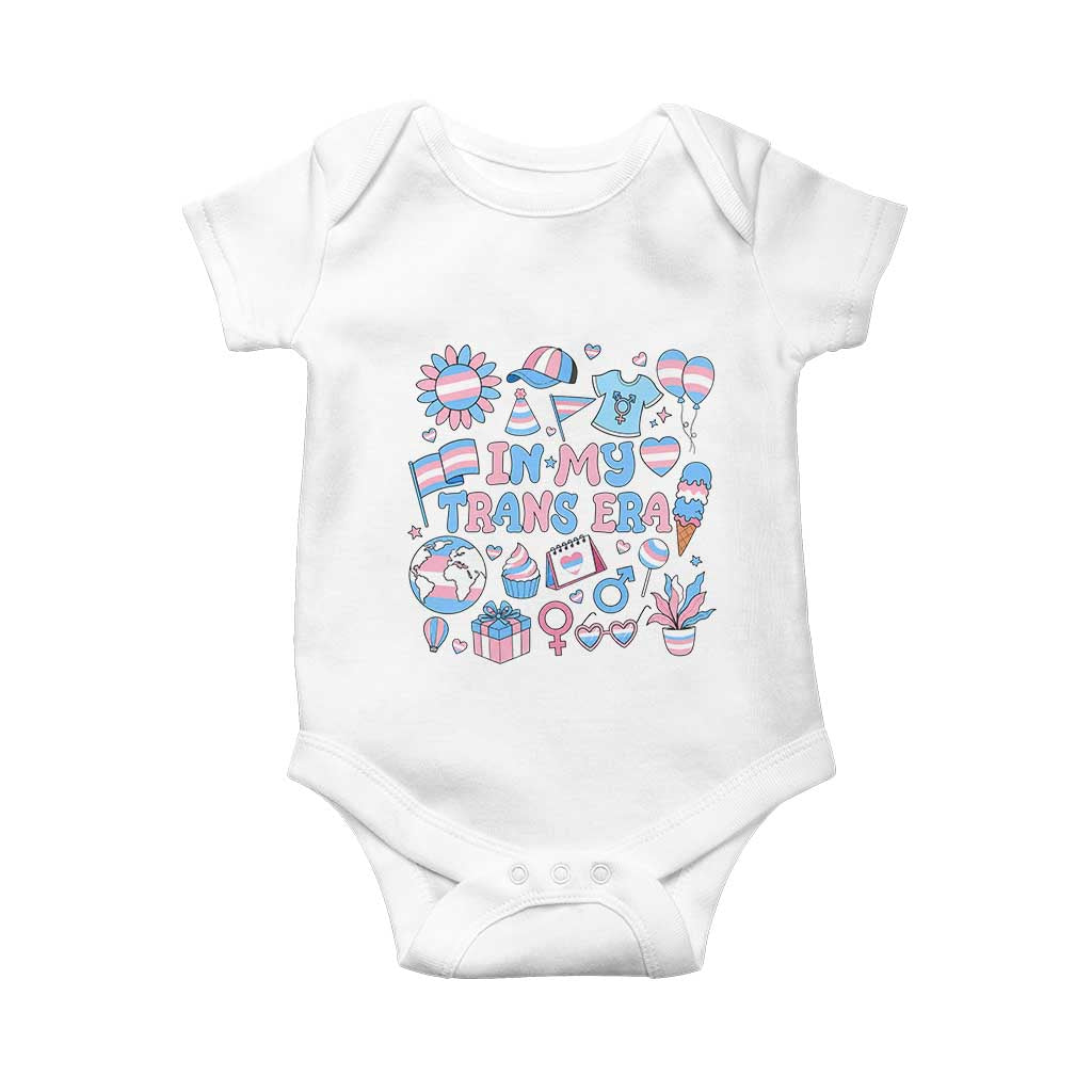 Transgender Pride In My Trans Era Baby Onesie Proud Ally Support Graphic TS12 White Print Your Wear