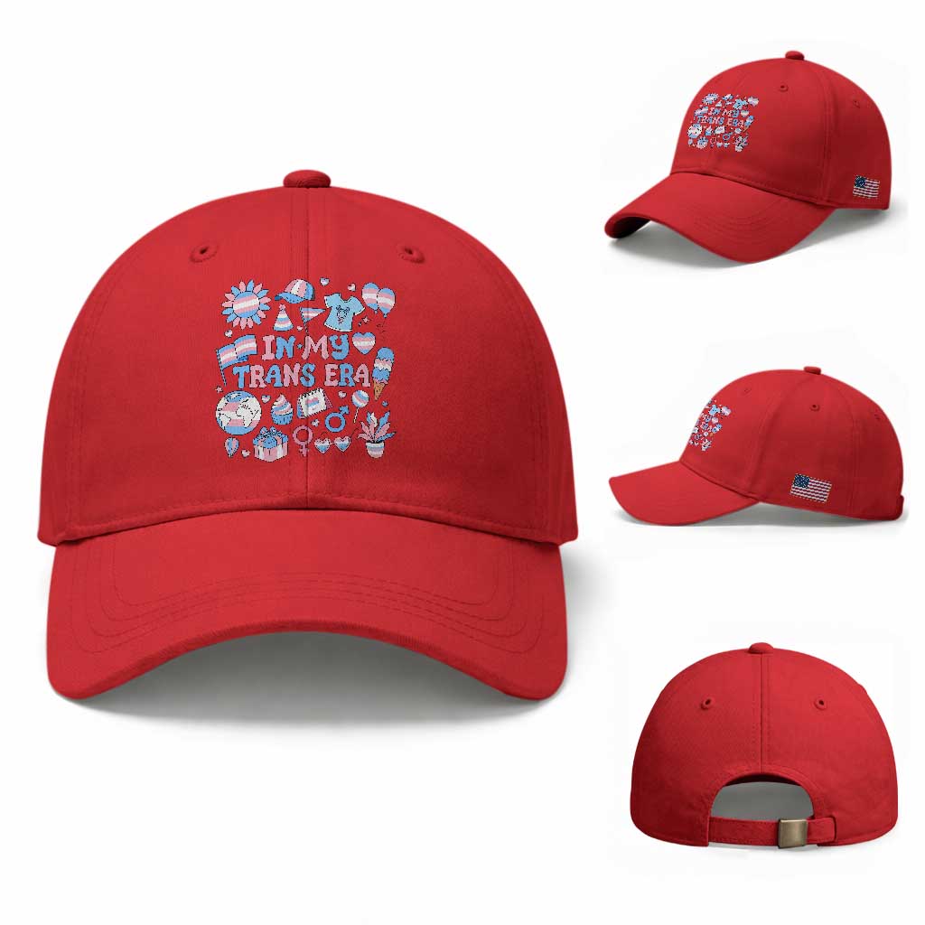 Transgender Pride In My Trans Era Baseball Cap Proud Ally Support Graphic TS12 Baseball Cap Universal Fit Red Print Your Wear