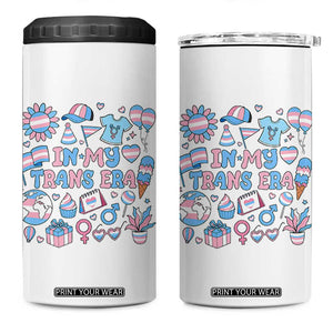 Transgender Pride In My Trans Era 4 in 1 Can Cooler Tumbler Proud Ally Support Graphic TS12 One Size: 16 oz White Print Your Wear