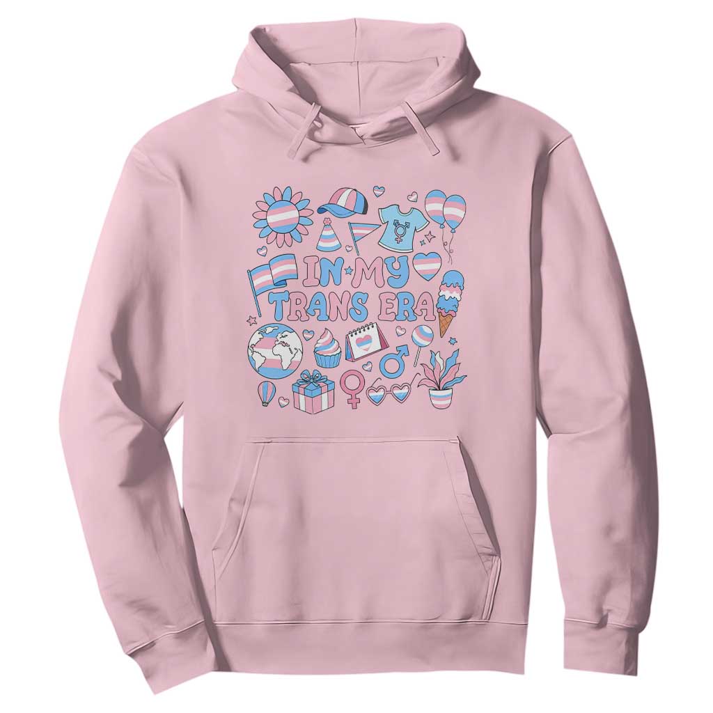 Transgender Pride In My Trans Era Hoodie Proud Ally Support Graphic TS12 Light Pink Print Your Wear