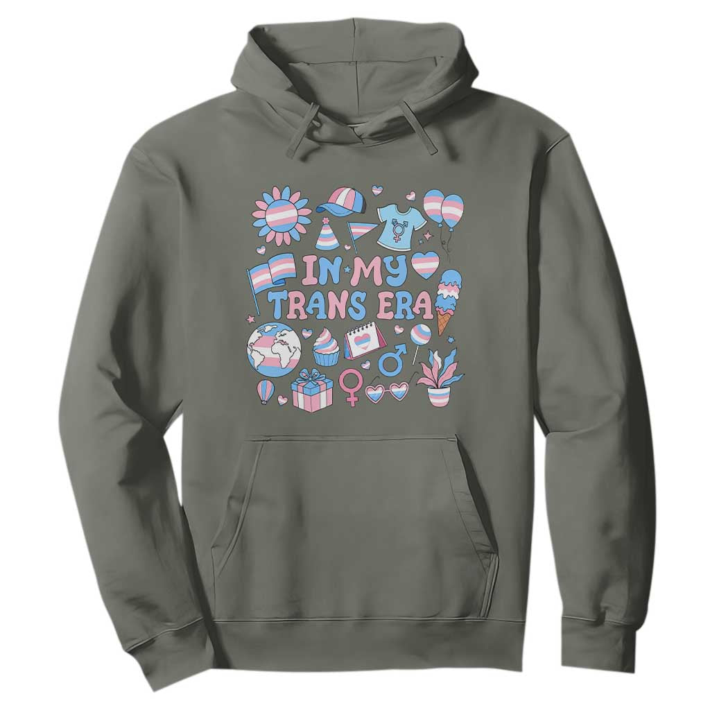 Transgender Pride In My Trans Era Hoodie Proud Ally Support Graphic TS12 Military Green Print Your Wear