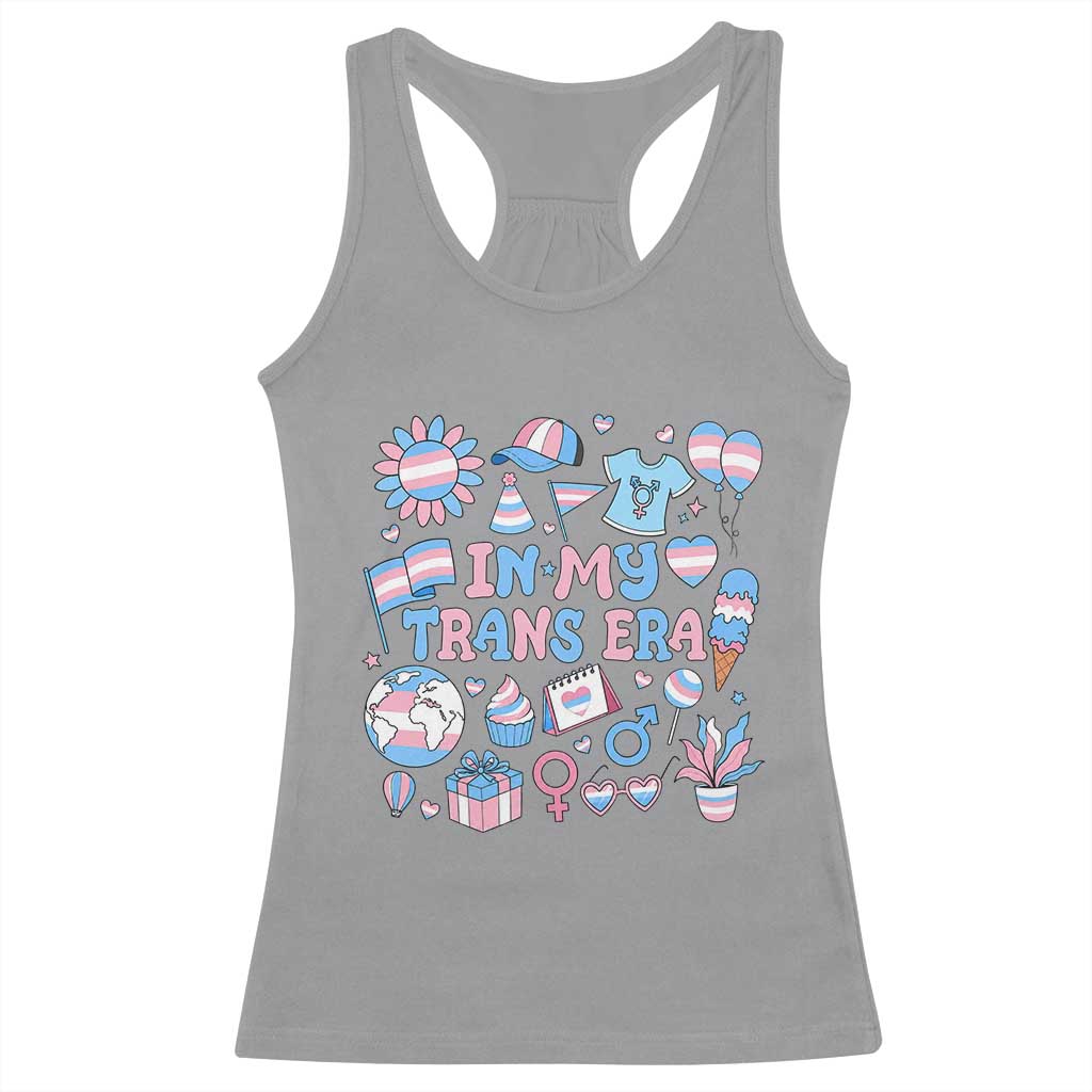 Transgender Pride In My Trans Era Racerback Tank Top Proud Ally Support Graphic TS12 Sport Gray Print Your Wear