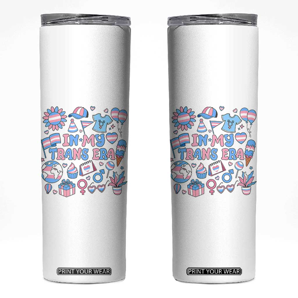 Transgender Pride In My Trans Era Skinny Tumbler Proud Ally Support Graphic TS12 White Print Your Wear