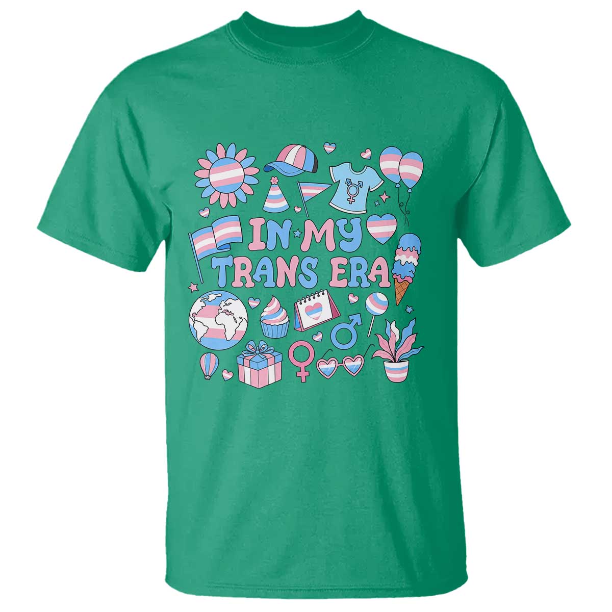 Transgender Pride In My Trans Era T Shirt Proud Ally Support Graphic TS12 Irish Green Print Your Wear