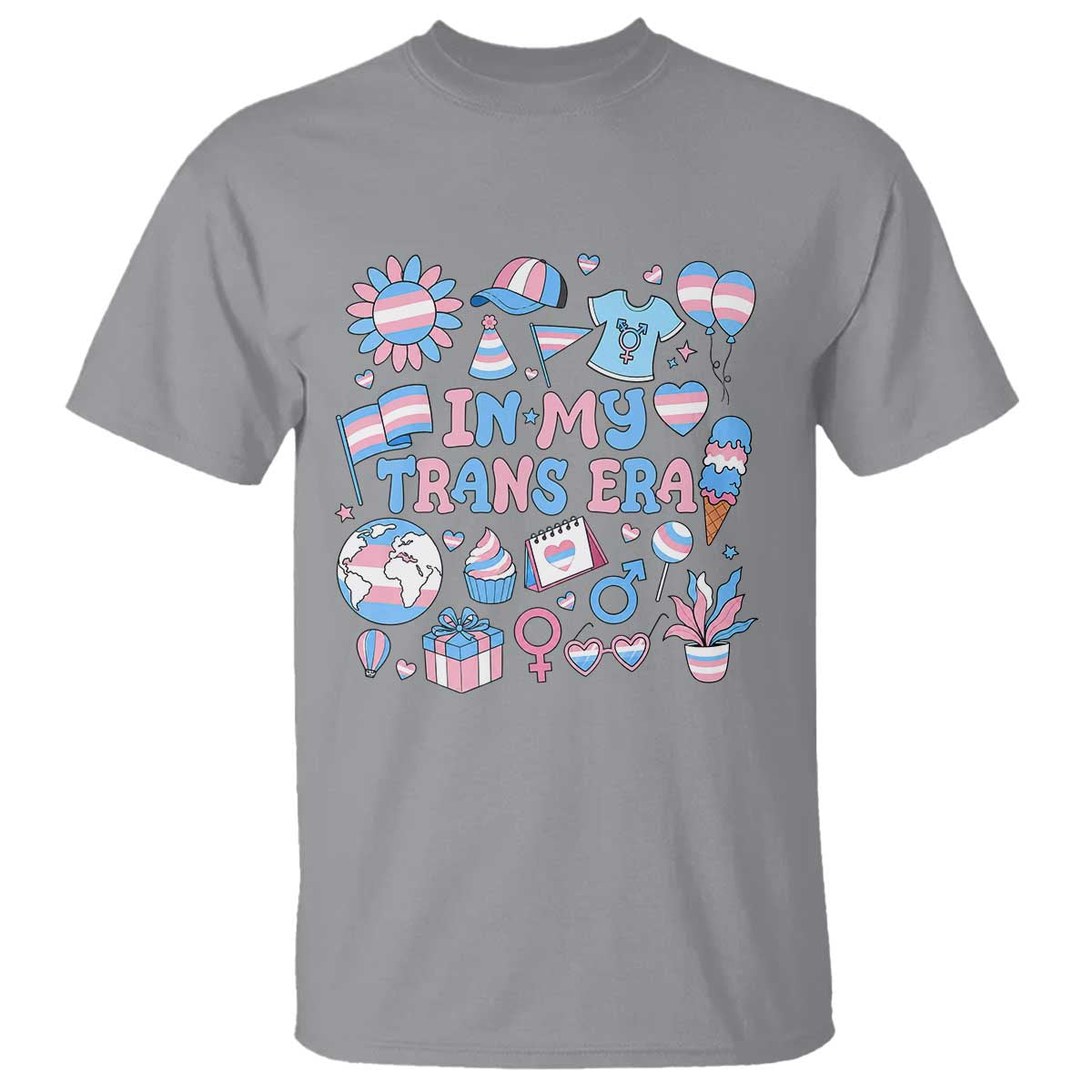 Transgender Pride In My Trans Era T Shirt Proud Ally Support Graphic TS12 Sport Gray Print Your Wear