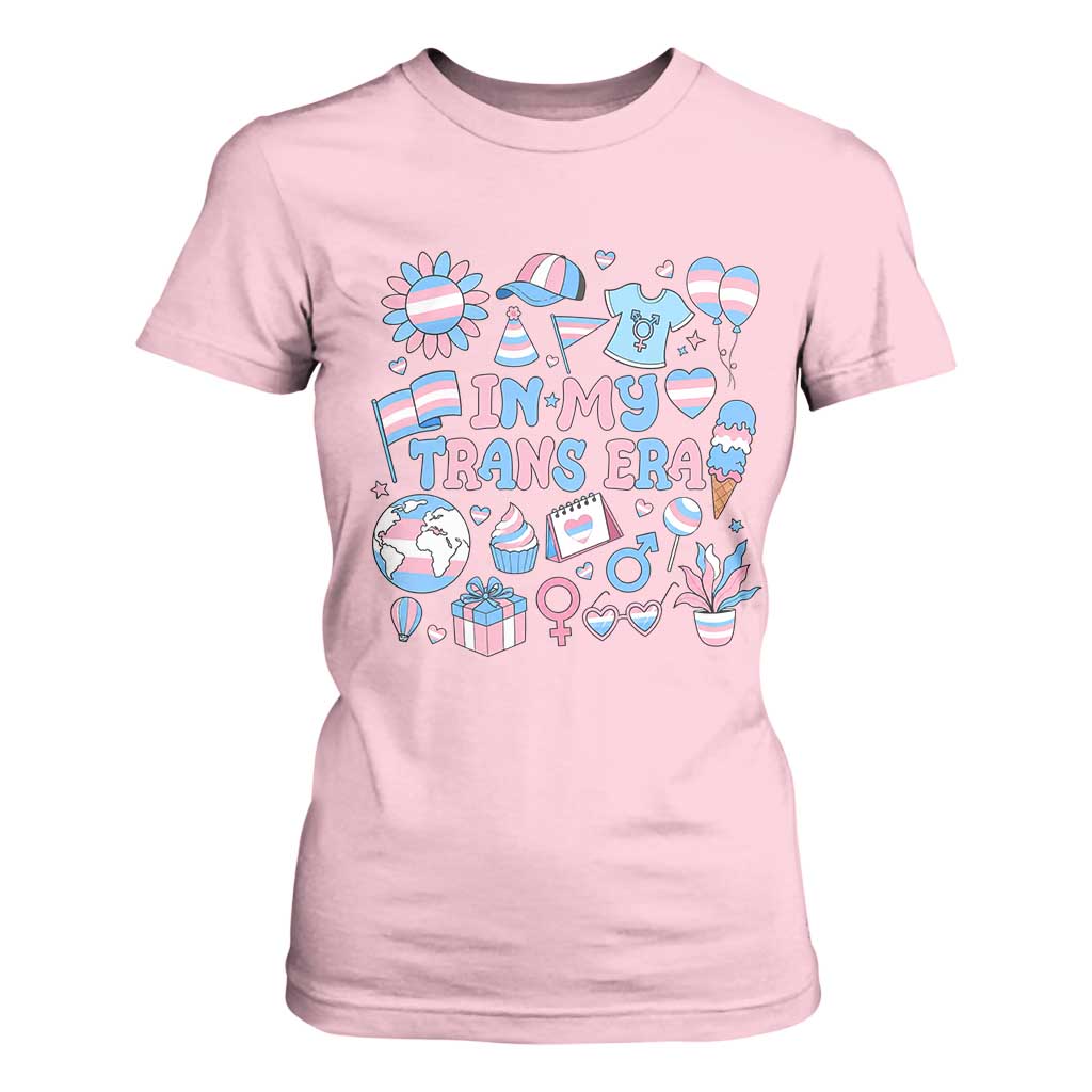 Transgender Pride In My Trans Era T Shirt For Women Proud Ally Support Graphic TS12 Light Pink Print Your Wear