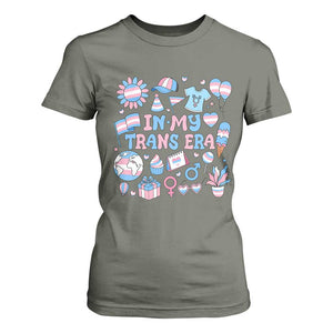 Transgender Pride In My Trans Era T Shirt For Women Proud Ally Support Graphic TS12 Military Green Print Your Wear