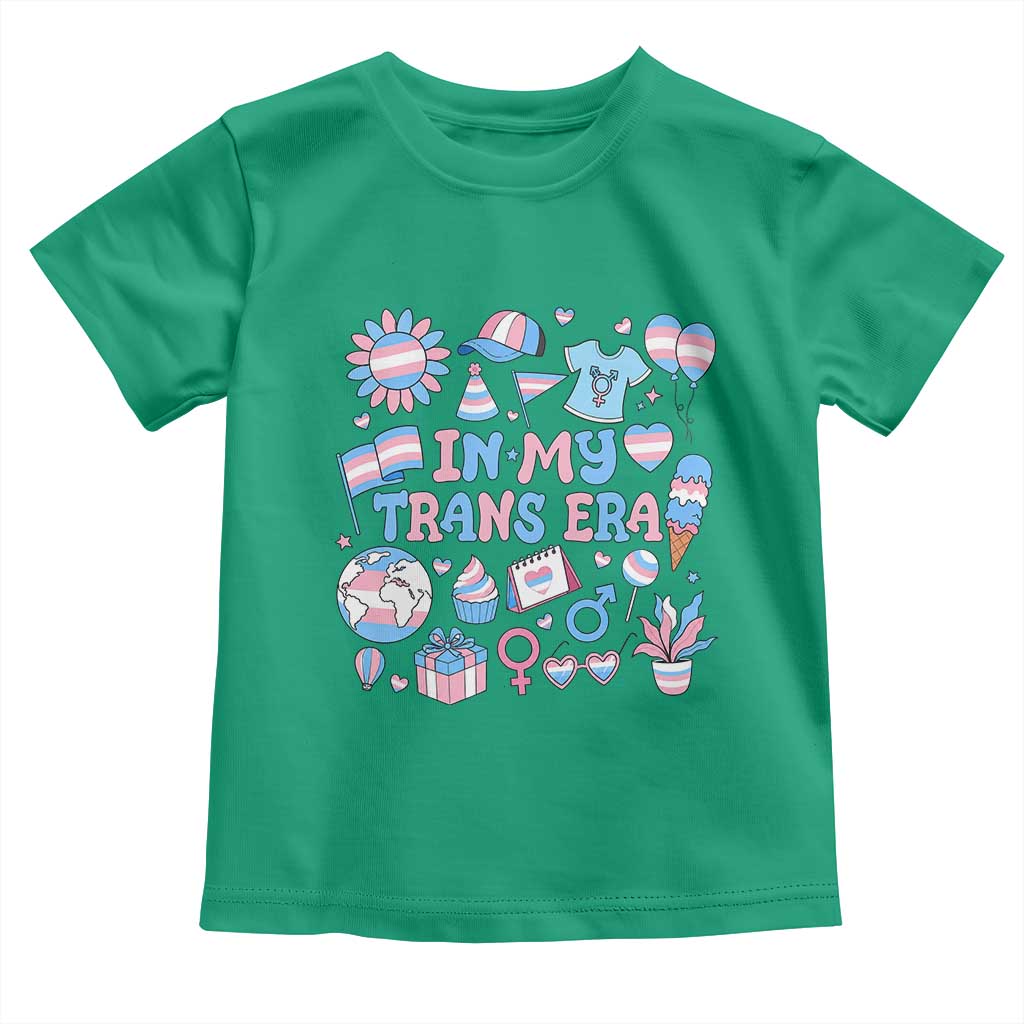 Transgender Pride In My Trans Era Toddler T Shirt Proud Ally Support Graphic TS12 Irish Green Print Your Wear