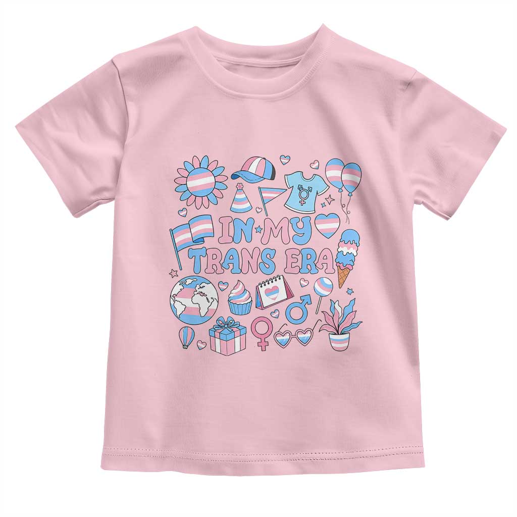Transgender Pride In My Trans Era Toddler T Shirt Proud Ally Support Graphic TS12 Light Pink Print Your Wear