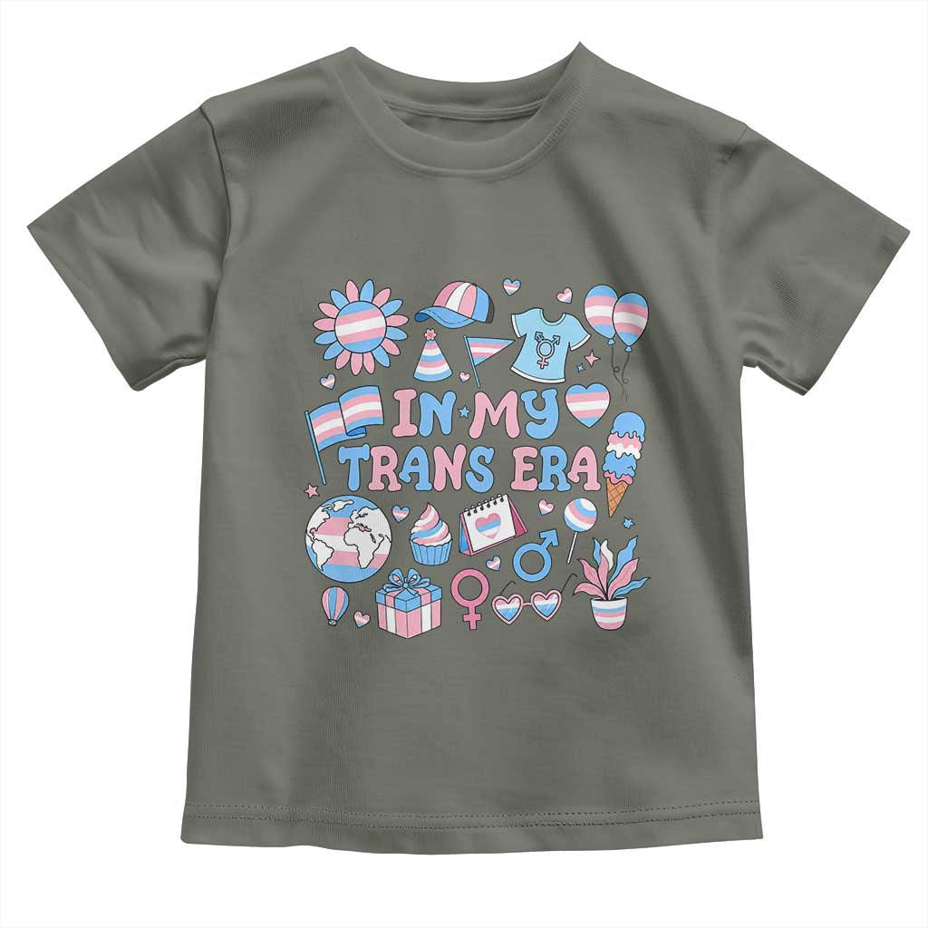 Transgender Pride In My Trans Era Toddler T Shirt Proud Ally Support Graphic TS12 Military Green Print Your Wear